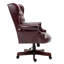 Fauteuil de direction ergonomique bourgogne à dossier haut avec siège rembourré épais, similicuir et roulettes coulissantes-121444506