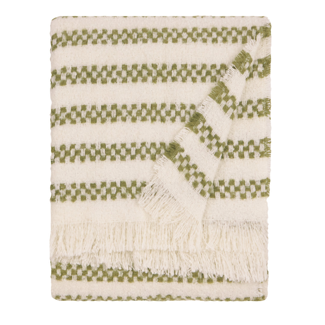 Clyde Check Striped Tasselled Throw