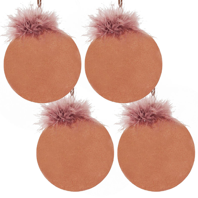 Ornements de boule de Noël D4,7 ", boules de Noël suspendues en verre pour décorations de fêtes, lot de 4