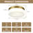 Modern Gold Metal Frame White Alabaster Glass Shade Led Flush Mount Ceiling Light, 5 Color Temperatures Adjustable For Living Room Bedroom-85124785-85124787