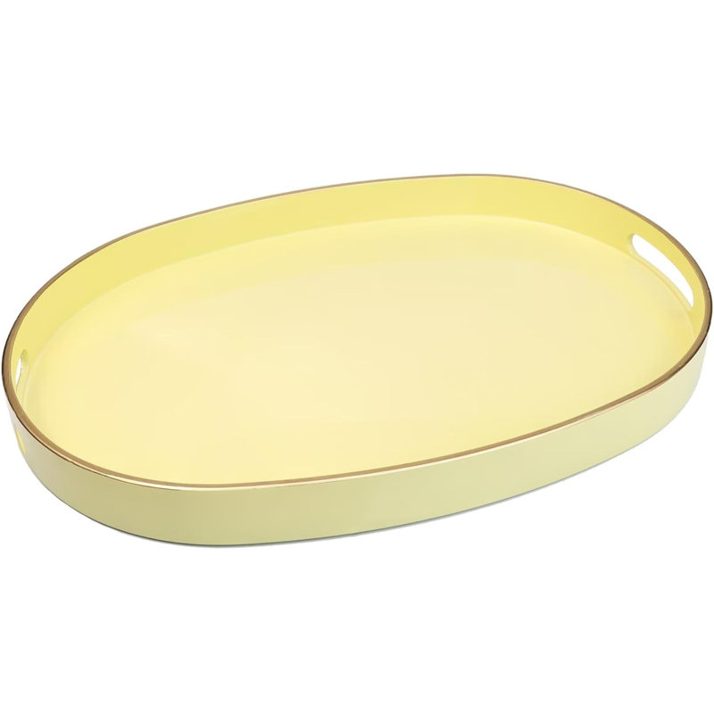 Yellow Oval Plastic Serving Tray