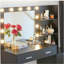 Meuble-lavabo avec miroir et lumières, coiffeuse 46,4 po avec 2 grands tiroirs et grand organisateur vertical, commode à 3 niveaux et 3 modes d'éclairage à luminosité réglable, convient à la chambre à coucher (noir)-2145053503