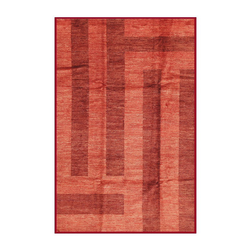 Tapis de zone rouge contemporaine, Rectangle 2 pi x 4 pi