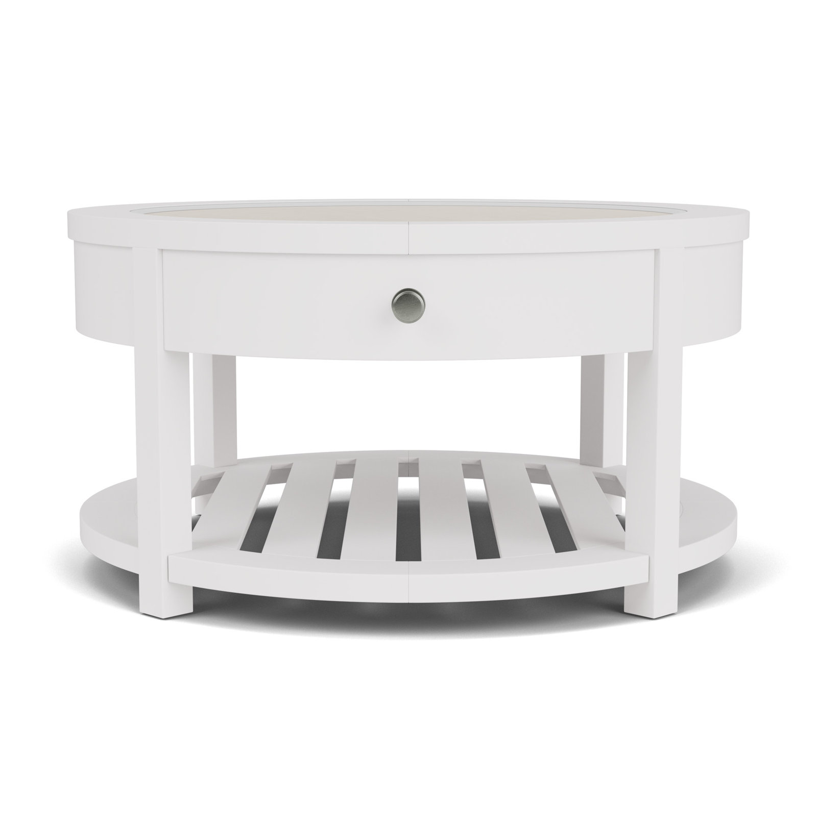 Silvia White Round Coffee Table, White