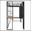 Lit mezzanine simple en métal avec tablettes et bureau, une pièce polyvalente et fonctionnelle pour les chambres d'enfants-1220990168