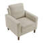 Chaise d'appoint rembourrée en velours côtelé avec coussin confortable et structure en bois massif de style taupe Modern Modern-46721836