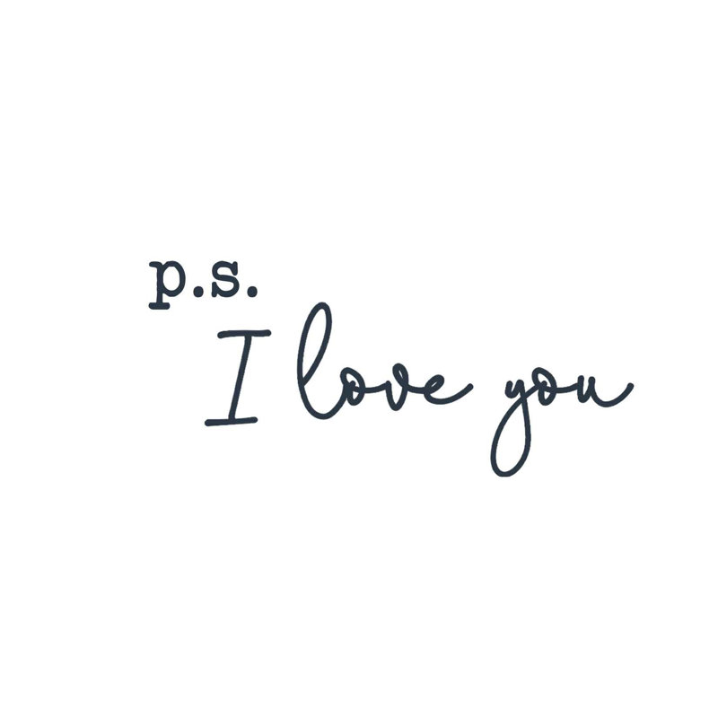 P.S. «I Love You», reproduction sur toile tendue, L 40 po x H 30 po