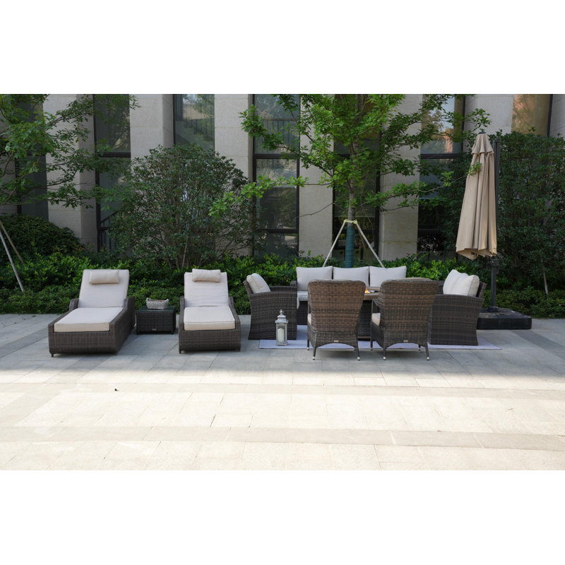 Areefa 10 - Person Patio Conversation Set with Cushions