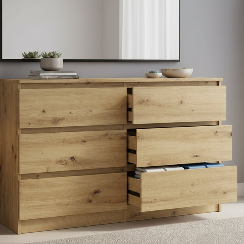 Travara 120 cm W Chest of 6 Drawers