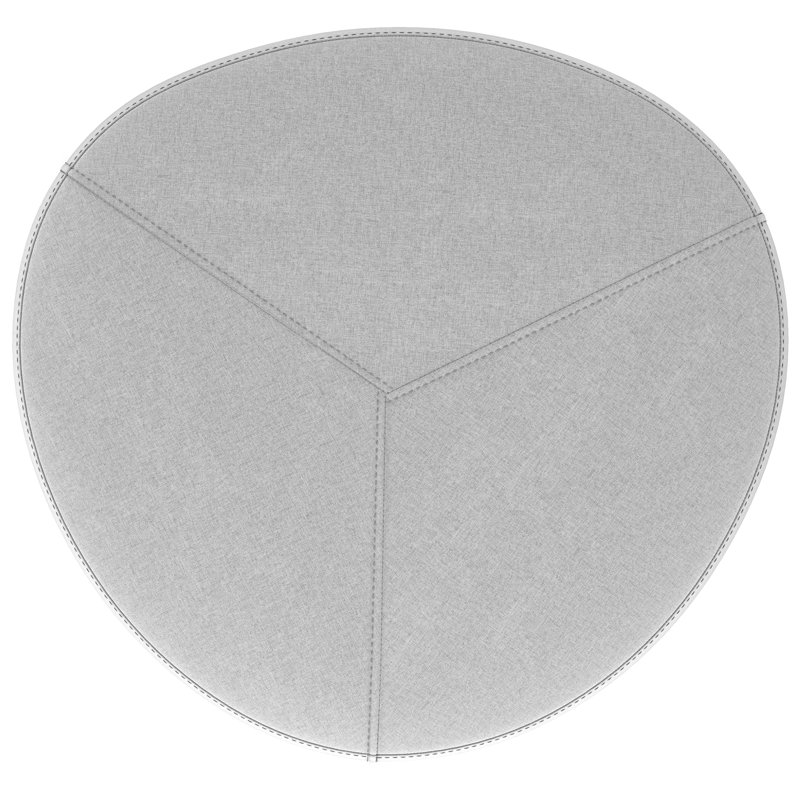 Moore 32" Light Grey Linen Round Ottoman