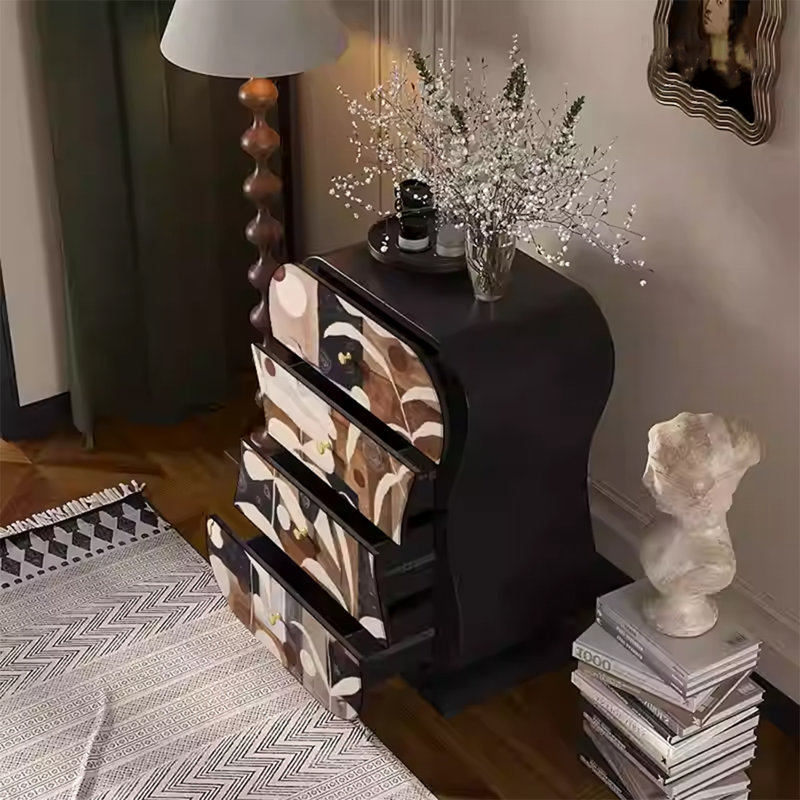 Armoire de rangement en bois de frêne massif avec tiroirs