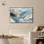 Golden Wave II, reproduction d'art encadrée bleue et dorée par Art Remedy, cadre argenté, 54 x 36-17843704-17843707