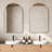  Hafsa Antique Arched Bathroom Vanity Mirror | Stainless Steel Frame-1983664096-1983664101