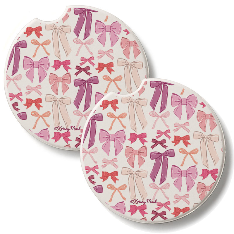 Ensemble de 2 sous-verres de voiture en pierre Mixed Bows