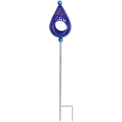 Tear Drop Blue Purple Birdfeeder Stake - 904C0DB4E9E944D587672BA398F3EDE4