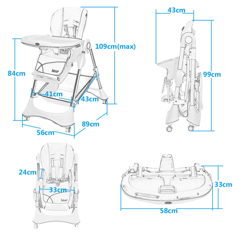 Maney High Chair, Dark Blue