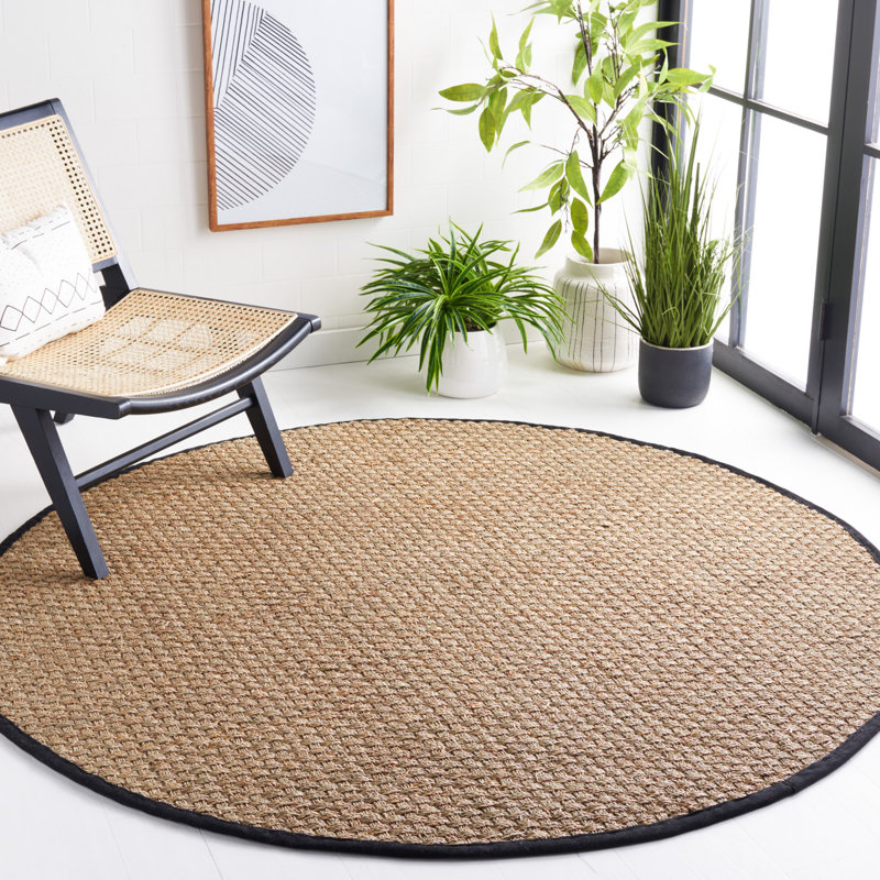 Tapis naturel / noir Auckland, Rond 10 pi