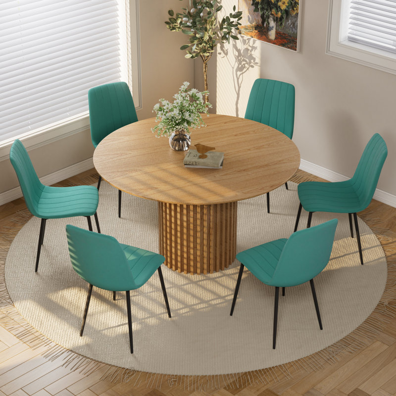 Ensemble de table de salle à manger, Beige, 7, Chêne