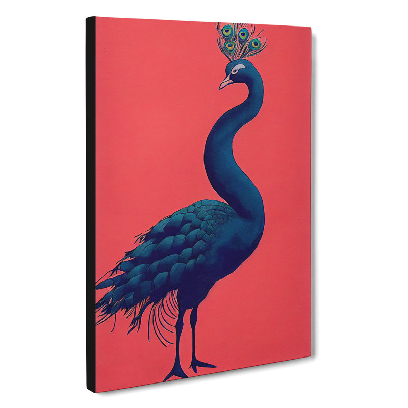Modern Peacock - Wrapped Canvas, 50cm H x 35cm W x 3cm D