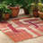 Bunce Authentic Machine Woven Orange Abstract Polypropylene Indoor/Outdoor Area Rug-25123959