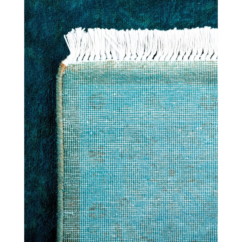 Dallin One-of-a-Kind Runner 19' 10" X 3' 2" New Age Runner Wool Area Rug Blue