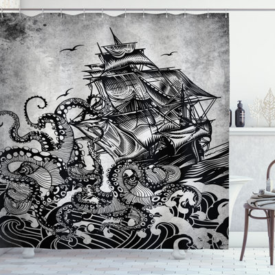 Shower Curtain with Hooks Included
