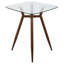 Table de comptoir carrée Clara Mid-Century moderne avec pieds en métal et plateau en verre transparent-677258548