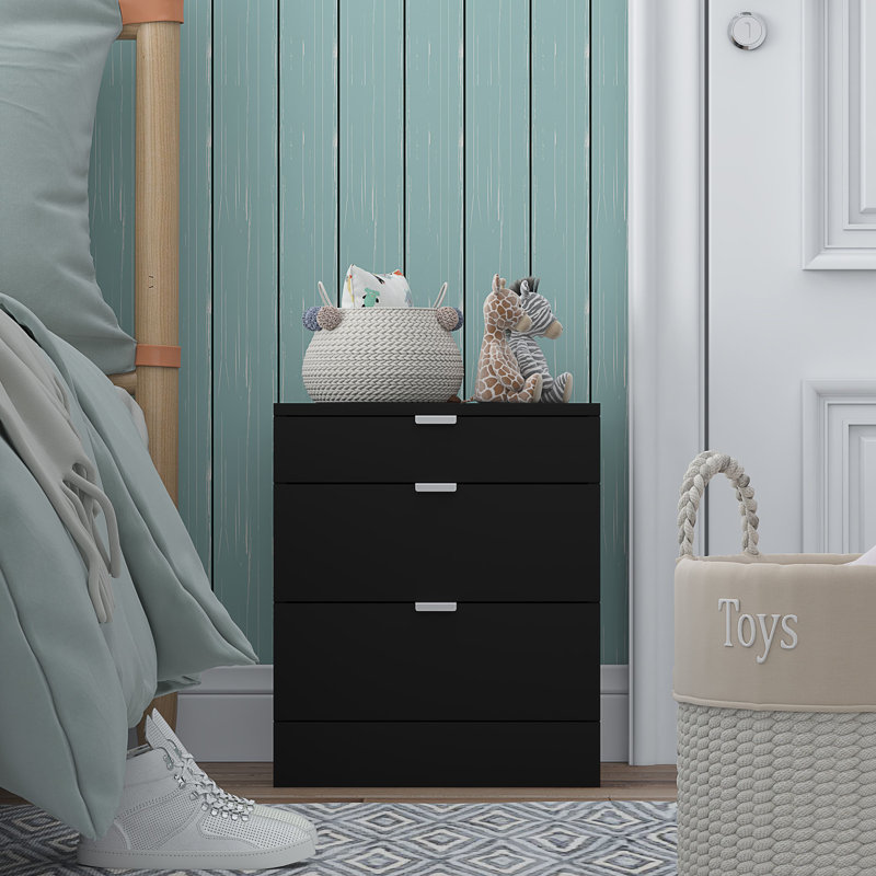 Marlyne 40cm W Bedside Table, Black