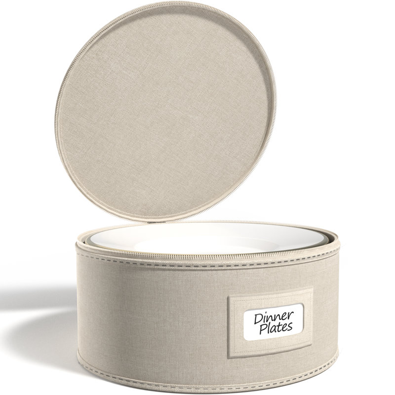 Organisateur de vaisselle Sorbus China, Beige, H 6,25 po x l 12 po x P 12 po