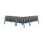 Raven Teak 4 - Person Modular Patio Conversation Set with Cushions-1076903145