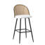 Boho Upholstered Counter Stool with Metal Frame