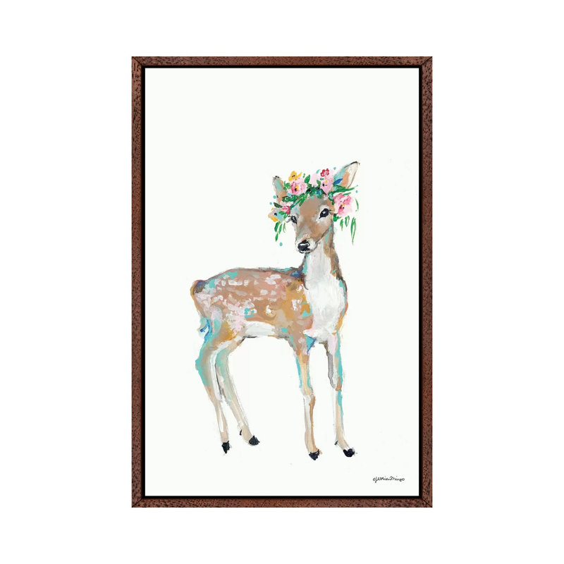 Doe 1 Piece Wall Art on Canvas, 101.6cm H x 66.04cm W x 3.81cm D, Classic Brown Wood Floater Framed