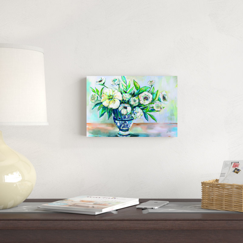 «Finesse» par Jeanette Vertentes - peinture sur toile tendue, H 8 po x l 12 po x P 1,25 po