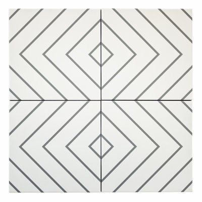 Astoria 8" x 8" Patterned Porcelain Wall & Floor Tile