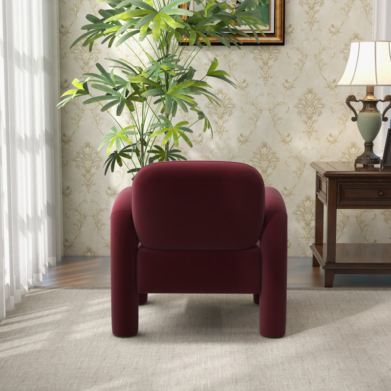 Velvet Armchair, Red