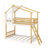 Twin Over Twin Bunk Bed Wood Bed With Roof, Window And Ladder