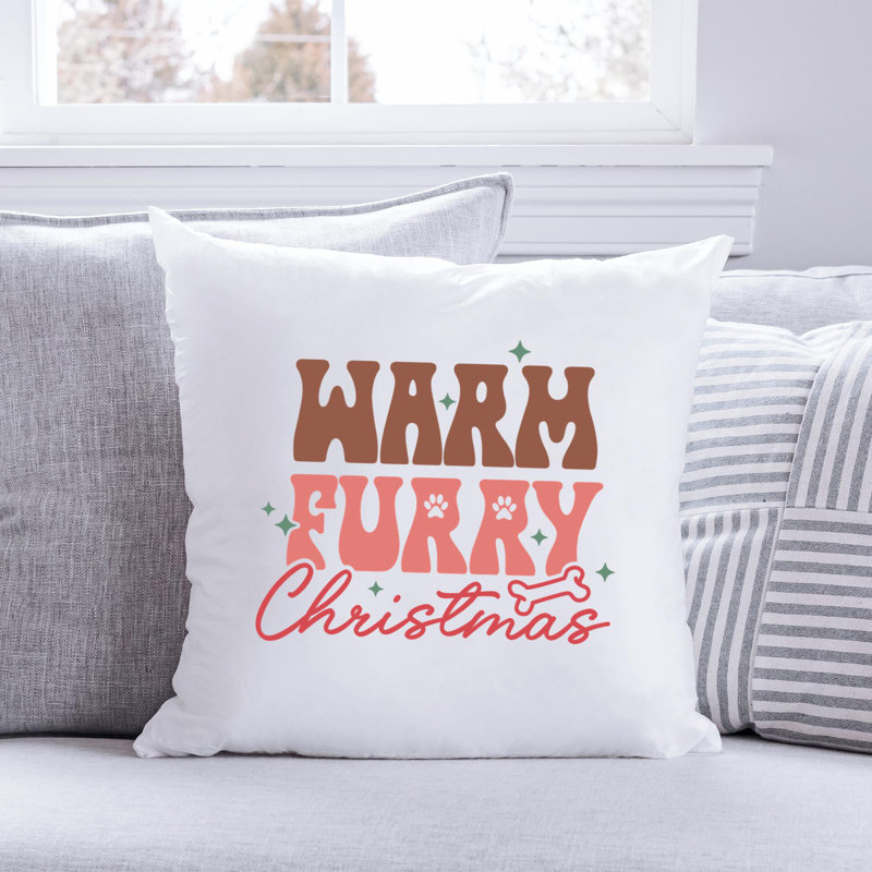 Coussin en polyester ChristmasDog-13, 16 po x 16 po