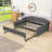 Full Upholstered Daybed with Twin Trundle and USB Ports