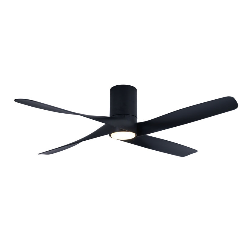 Arnao 132cm Ceiling Fan with Light Kit, Black