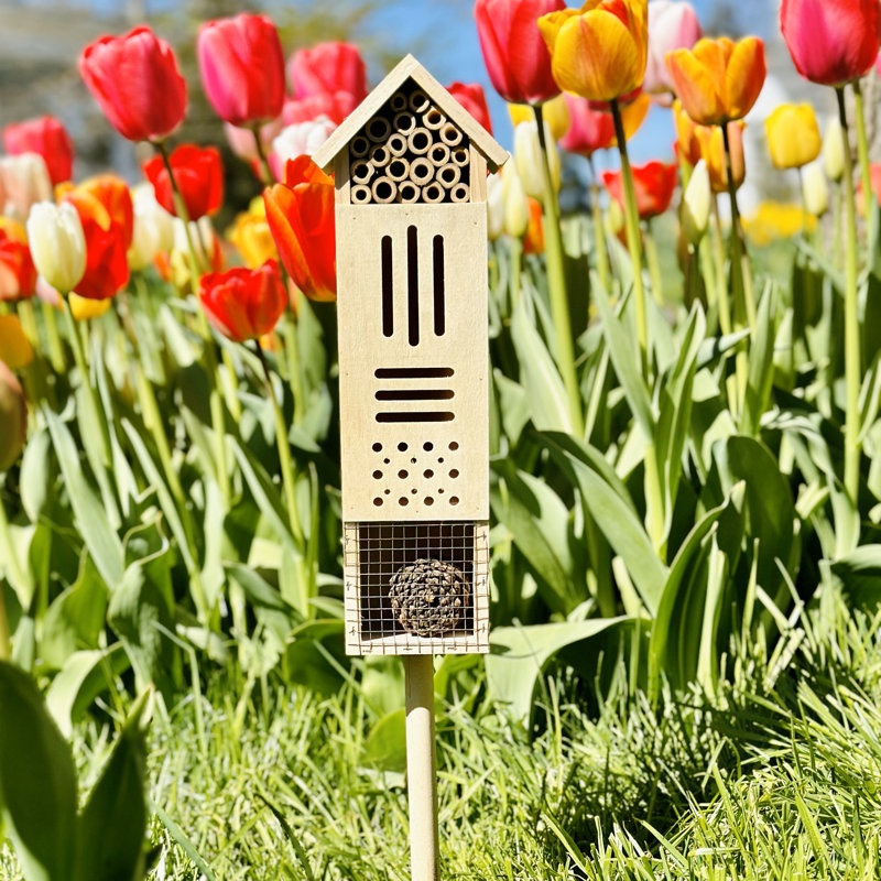 Estas Pollination Palace - Bee & Butterfly Wooden Home - Multi-Compartment, Home For Butterflies, Ladybugs