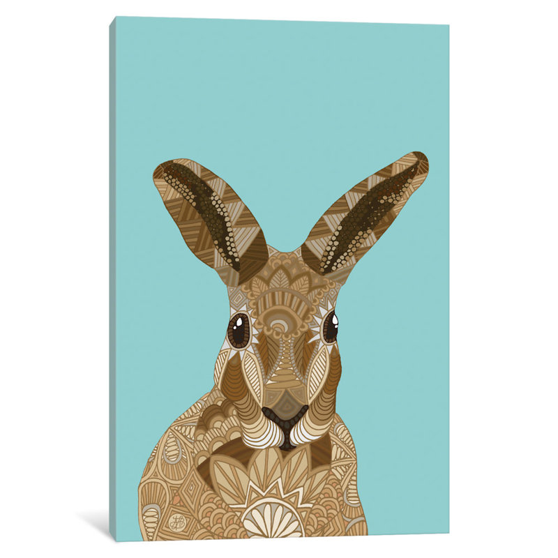 Art sur toile happy lièvre, H 18 po x l 12 po x P 1,5 po