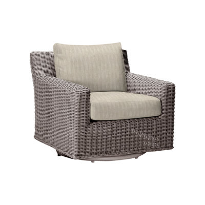 Rustic Swivel Patio Chair with Cushions