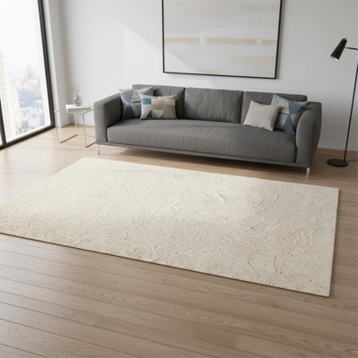 Tapis abstrait crème et beige 5 pi x 8 pi