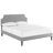 Laura Fabric Platform Bed with Squared Tapered Legs-1566467622-1566467620