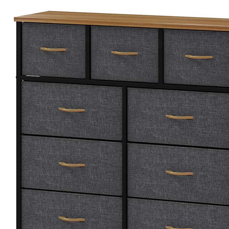 Ludwina 100cm W 9 - Drawer Chest of Drawers, Grey