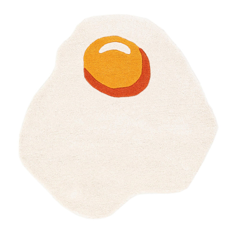 Tapis unique en laine pour enfants, Œuf 3 pi 1 po x 3 pi 1 po