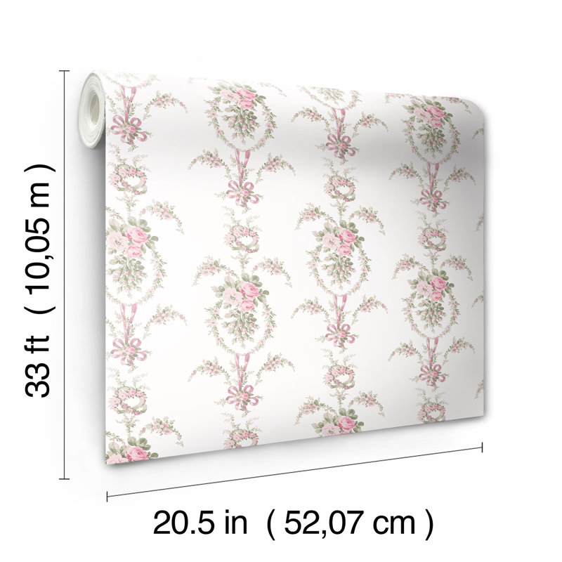 Rouleau de papier peint adhésif L 33 pi x l 20,5 po, Rose