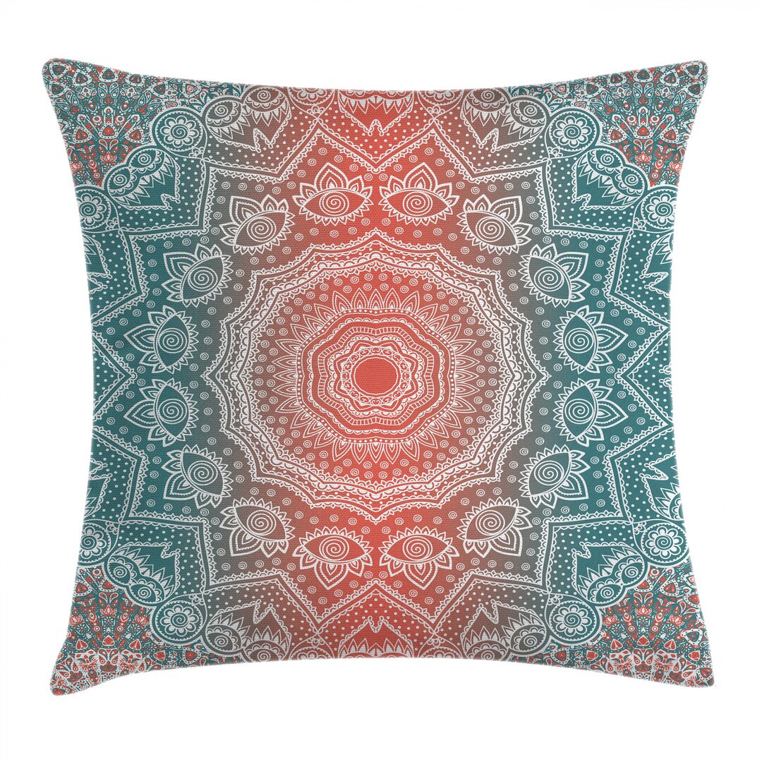 Kissenbezug, moderne Mandala, Coral und Teal, Coral Teal