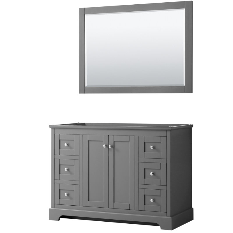 Base de meuble-lavabo simple 47 po Avery seulement, Gris foncé / chrome poli
