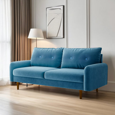 Haugabook 72'' Wide Velvet Round Arms Sofa